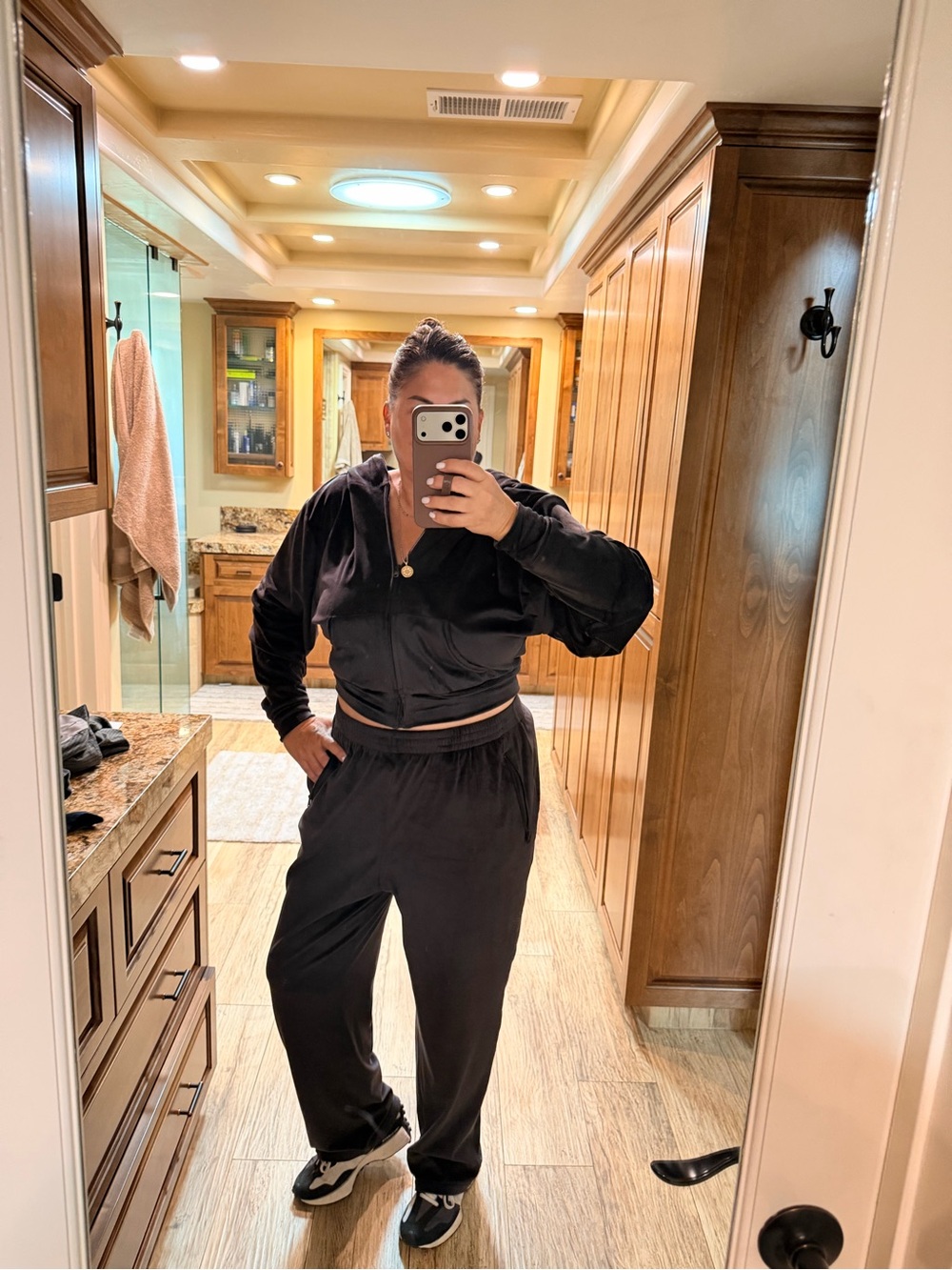 SKIMS Black Relaxed Zip-Front Jogger Set